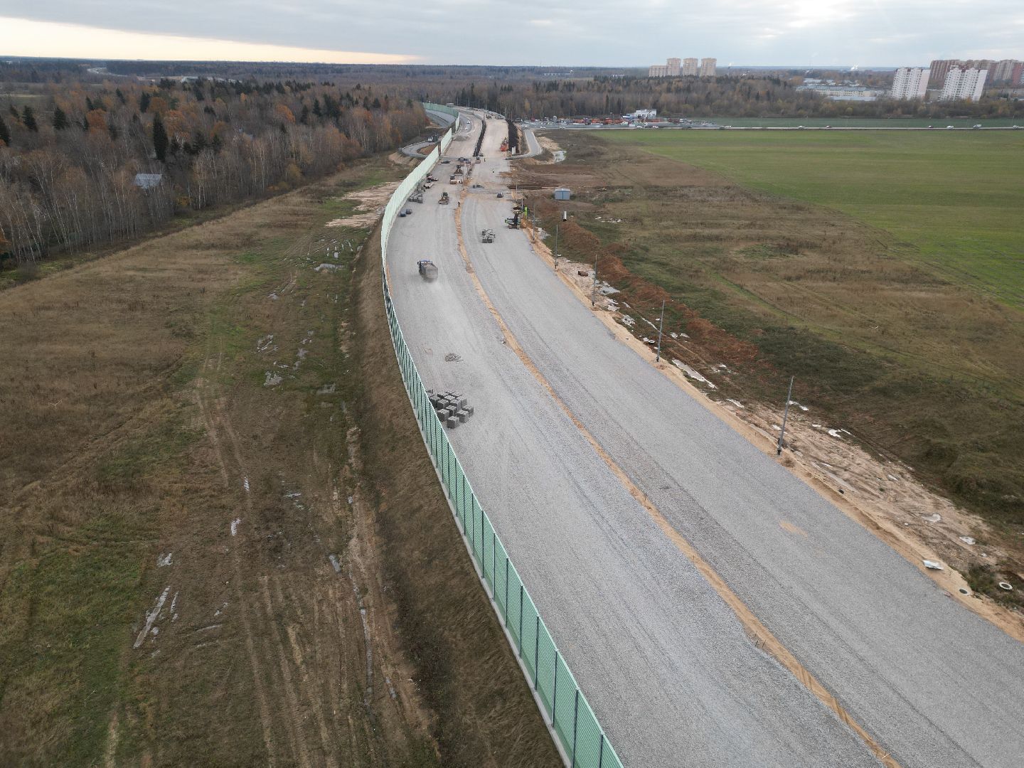 развязка, дорога, лобня,видео с коптера,