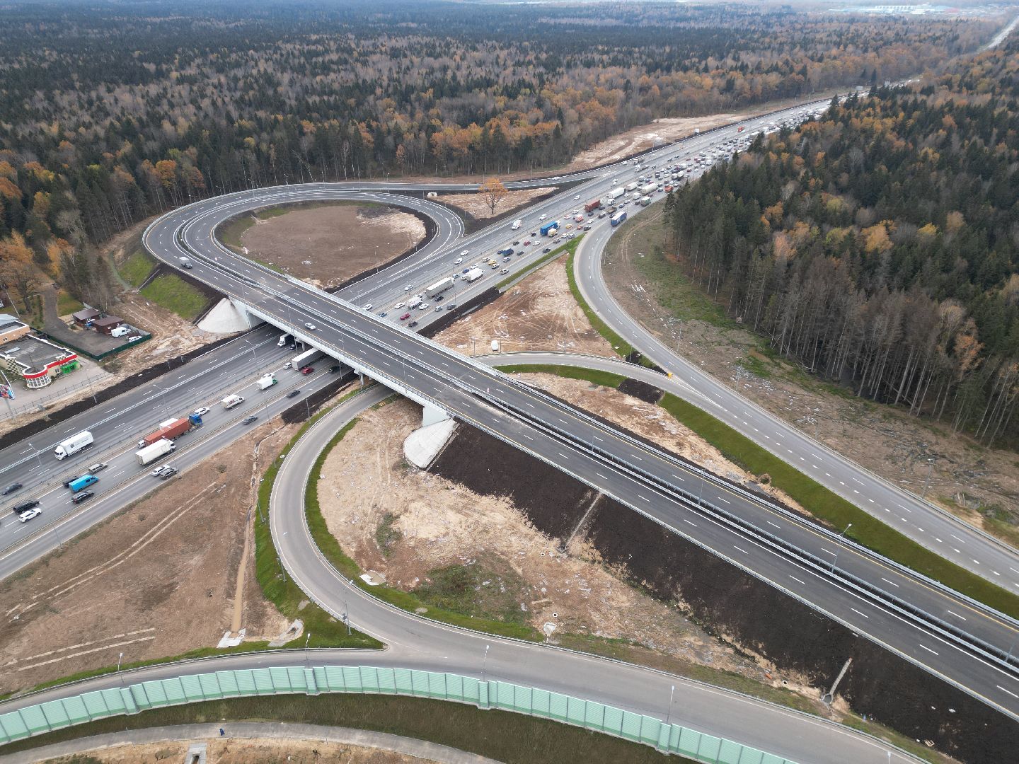 развязка, дорога, лобня,видео с коптера,