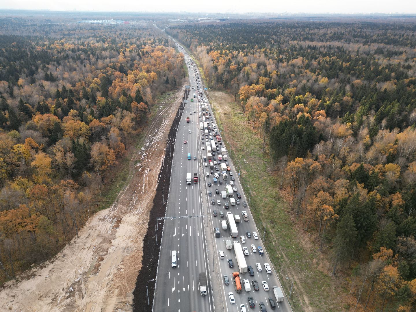 развязка, дорога, лобня,видео с коптера,