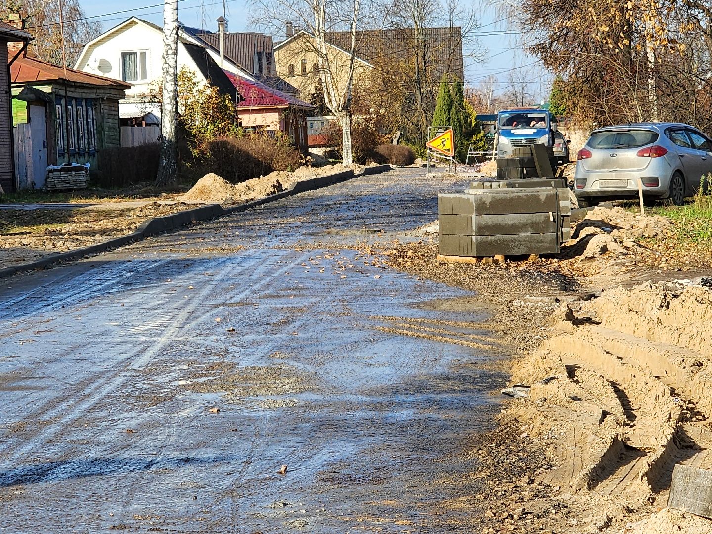 серпухов, улица народного ополчения, строительство дорог, дороги, асфальт,
