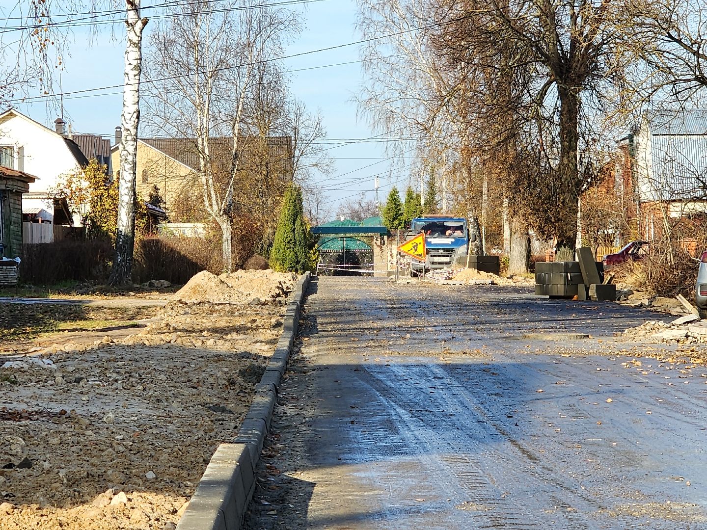 серпухов, улица народного ополчения, строительство дорог, дороги, асфальт,