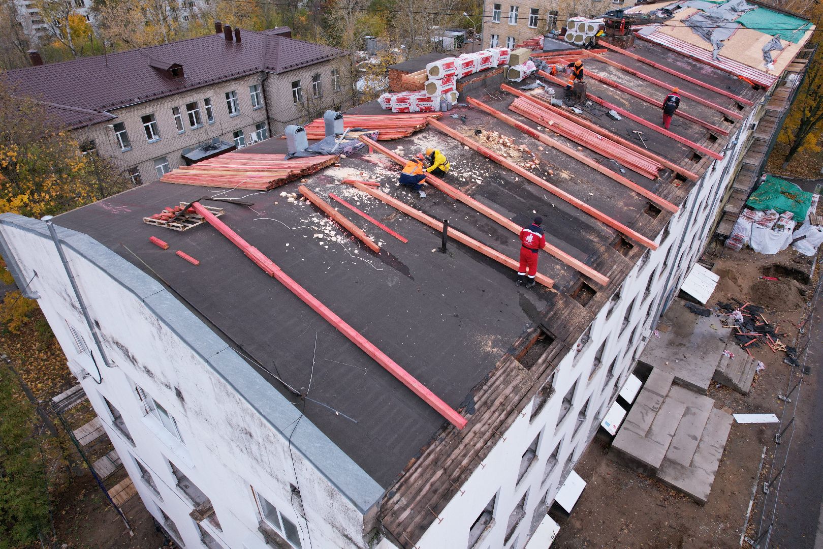 поликлиника, медицина,видео с коптера,