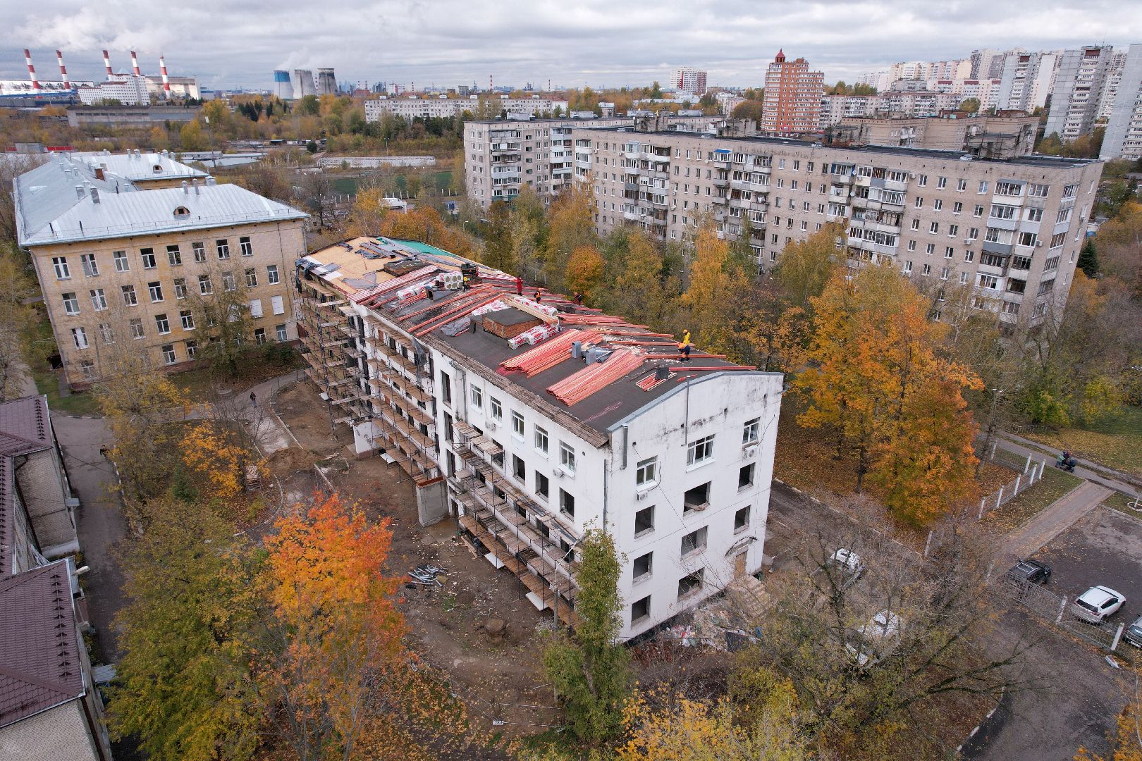 поликлиника, медицина,видео с коптера,