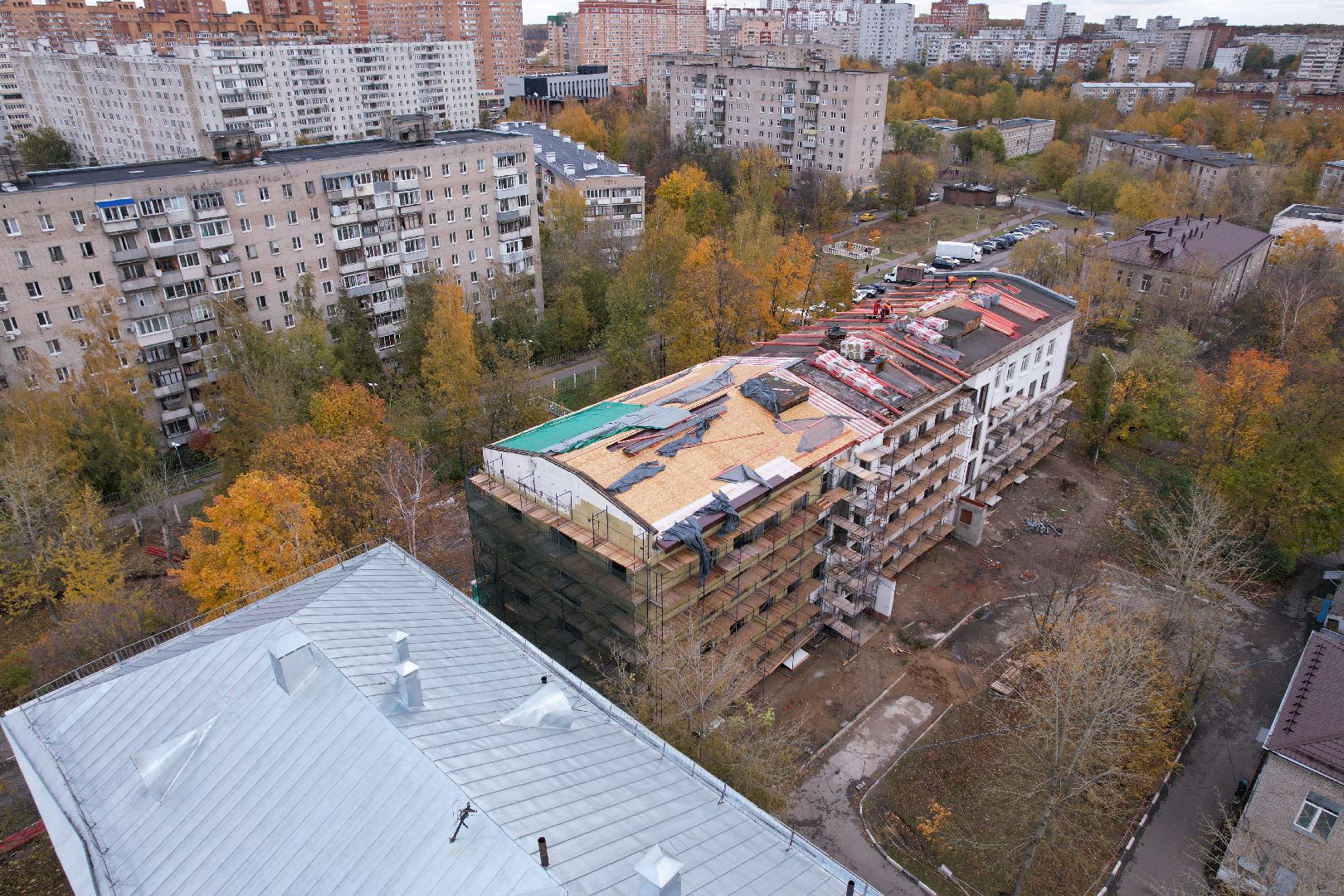 поликлиника, медицина,видео с коптера,