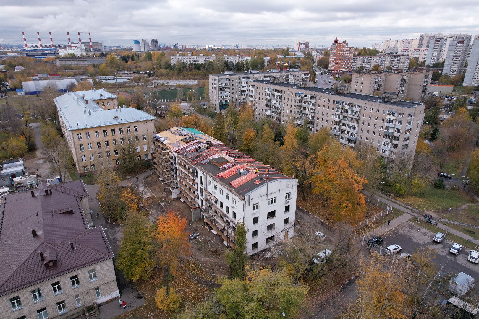 поликлиника, медицина,видео с коптера,