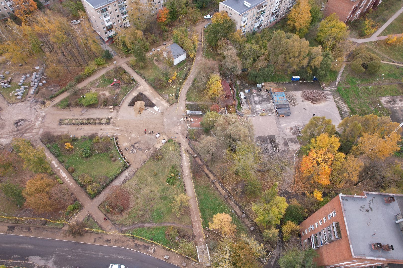 парк, сквер, реконструкция,видео с коптера,