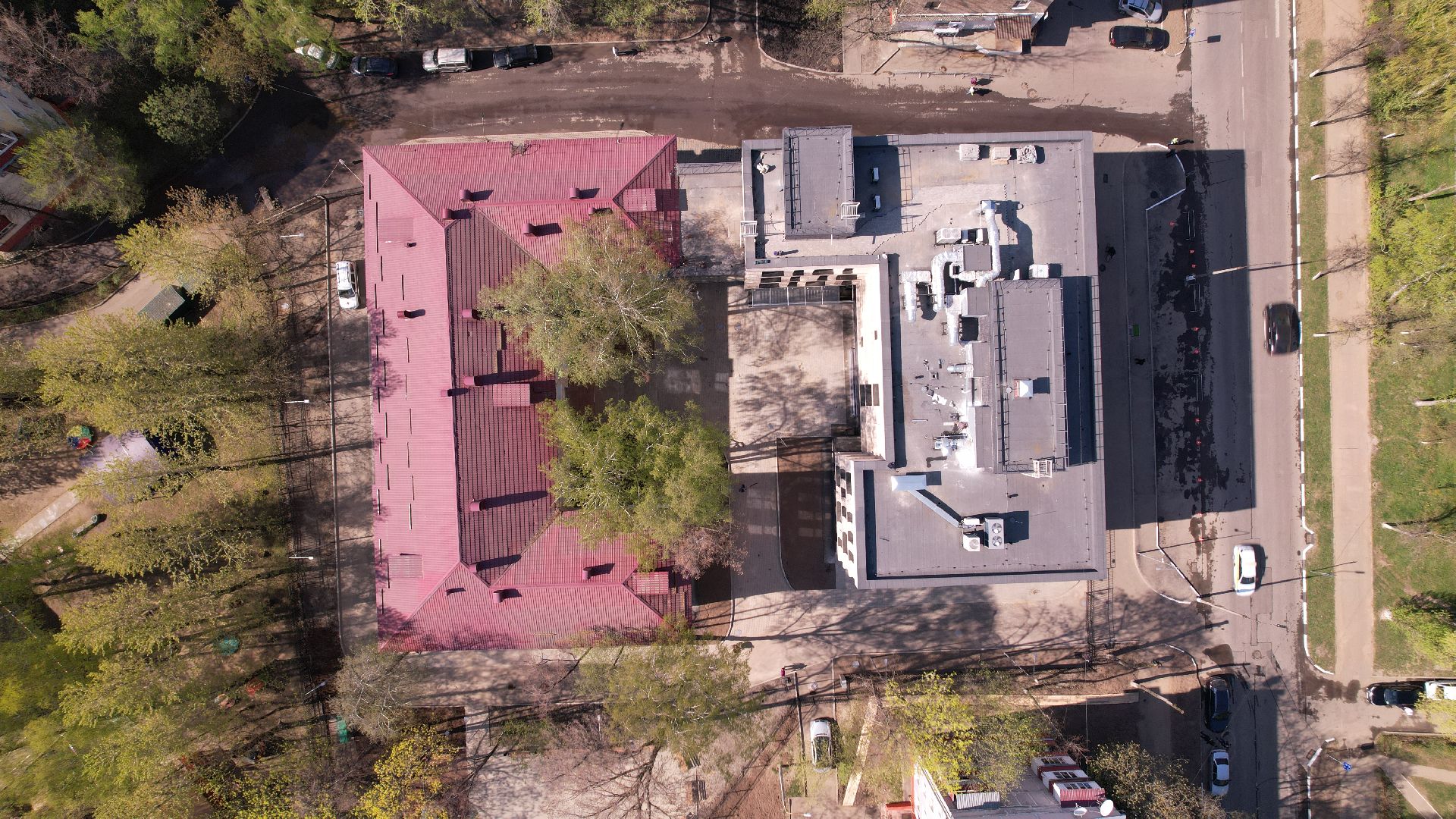 поликлиника, медицина,видео с коптера,