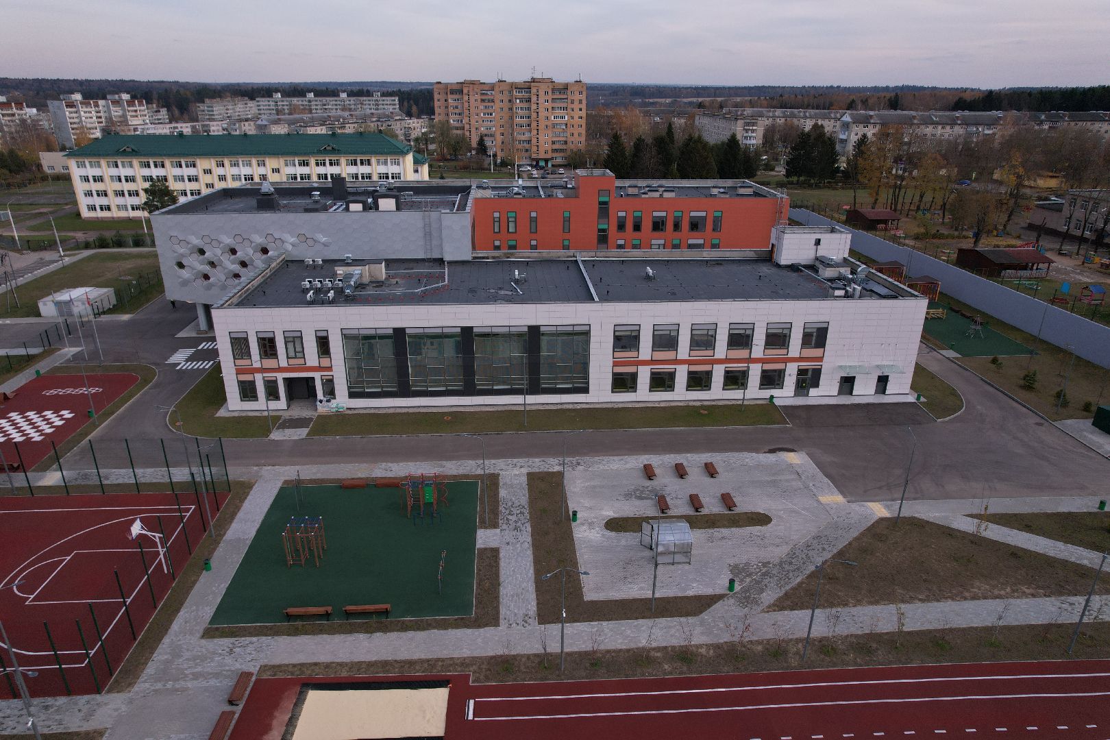 видео с коптера, школа, истра,