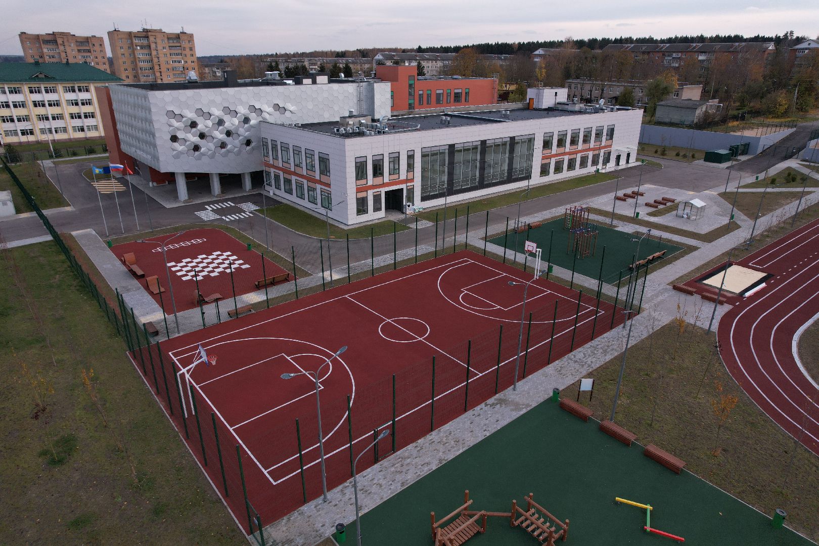 видео с коптера, школа, истра,