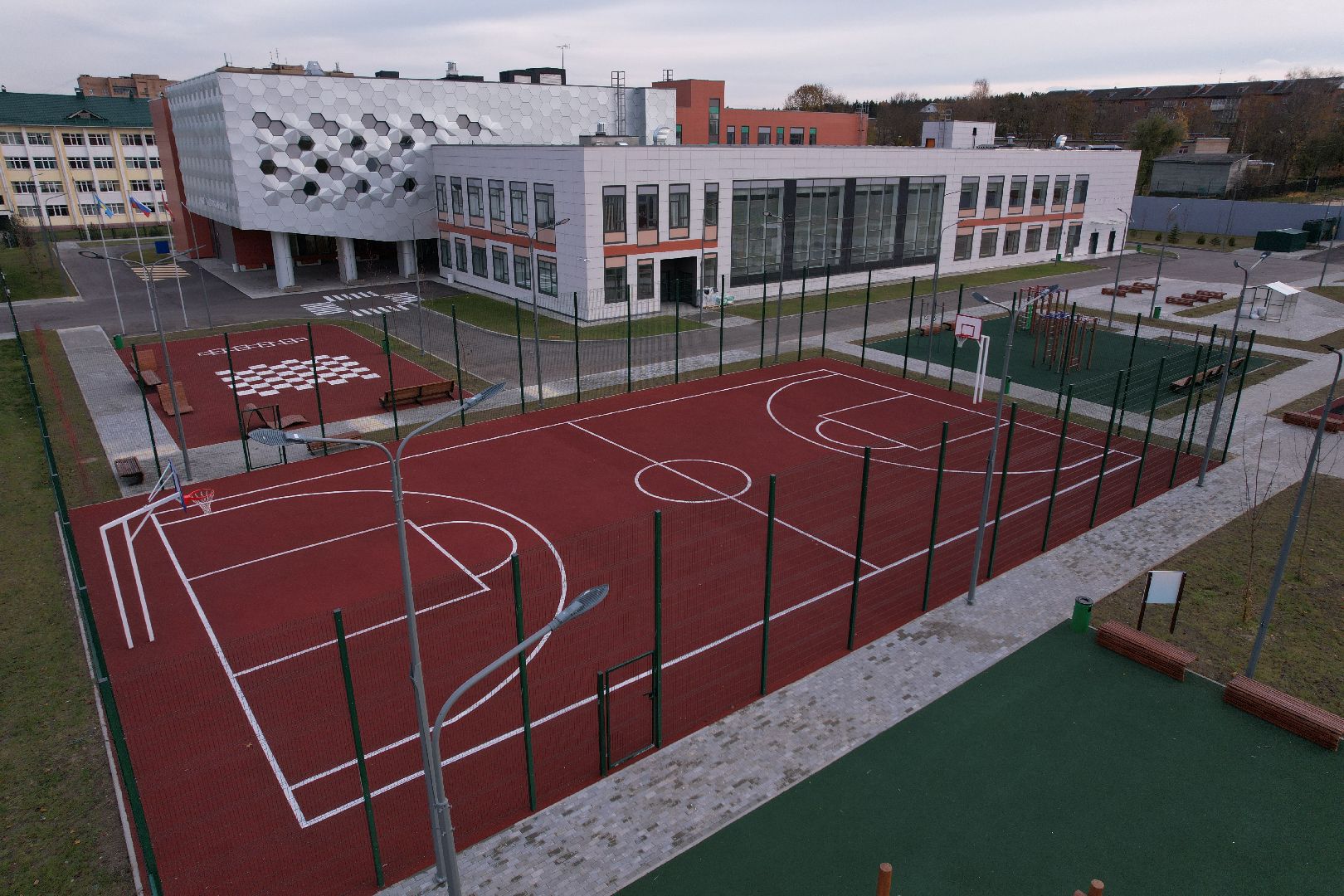 видео с коптера, школа, истра,