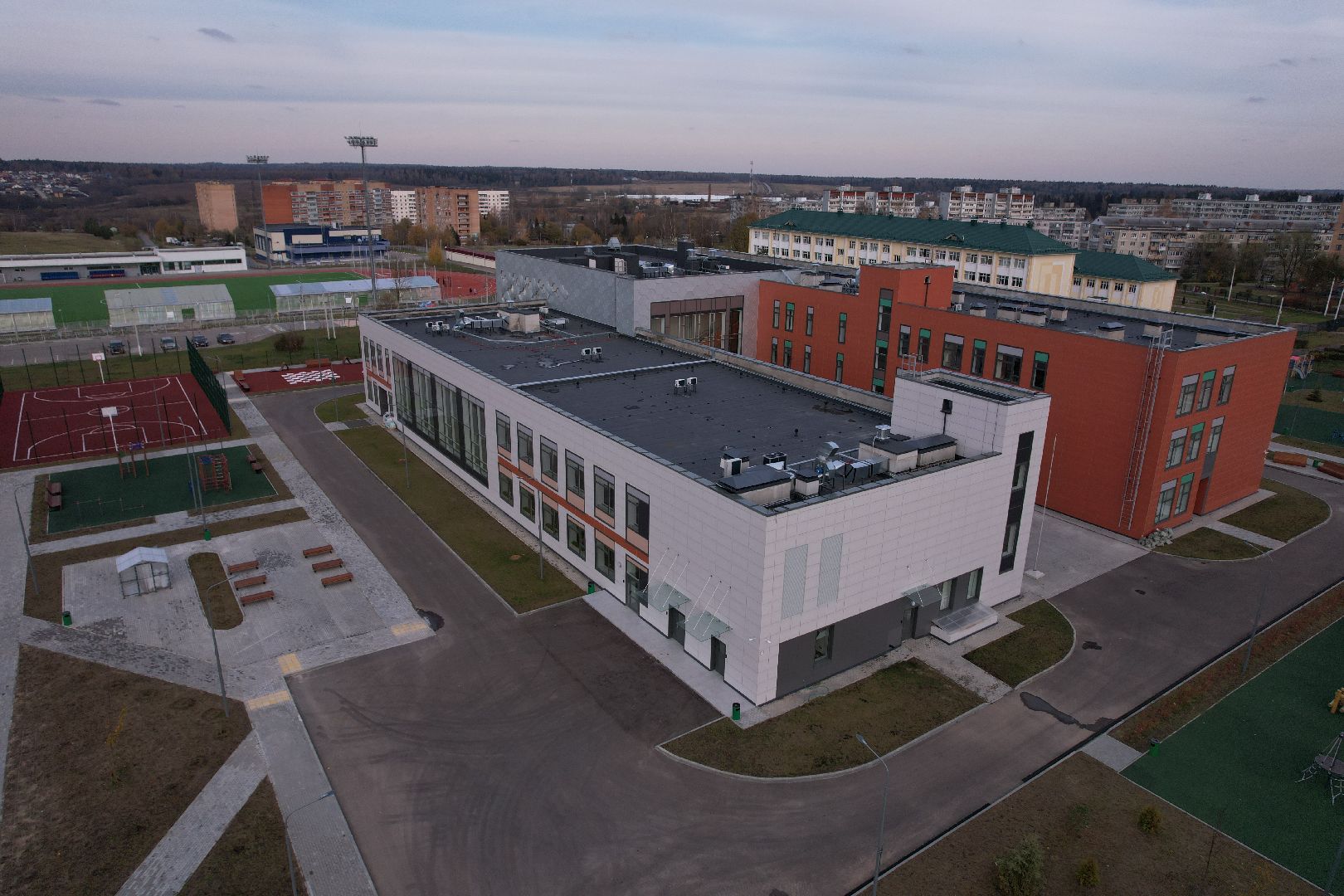 видео с коптера, школа, истра,