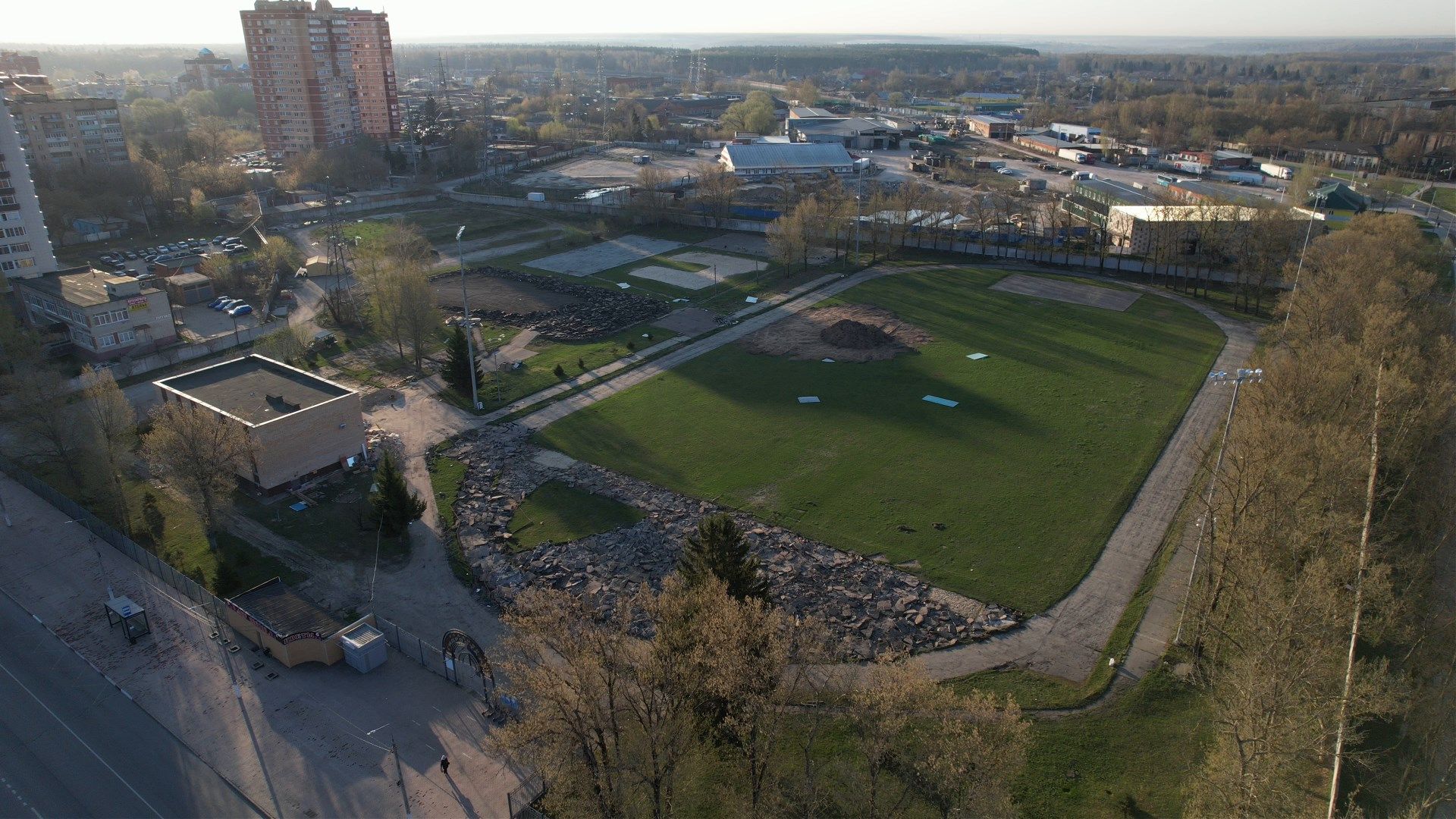 видео с коптера, чехов, гидросталь,