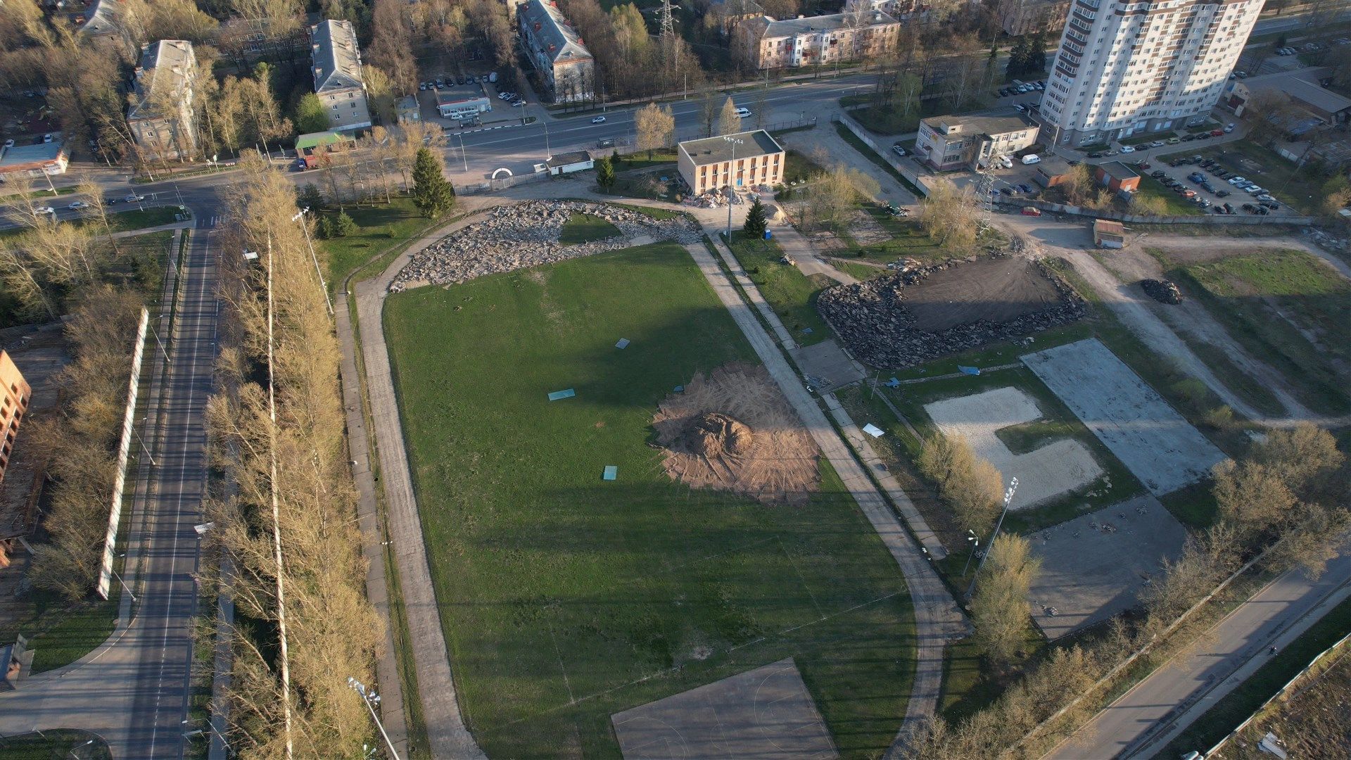 видео с коптера, чехов, гидросталь,