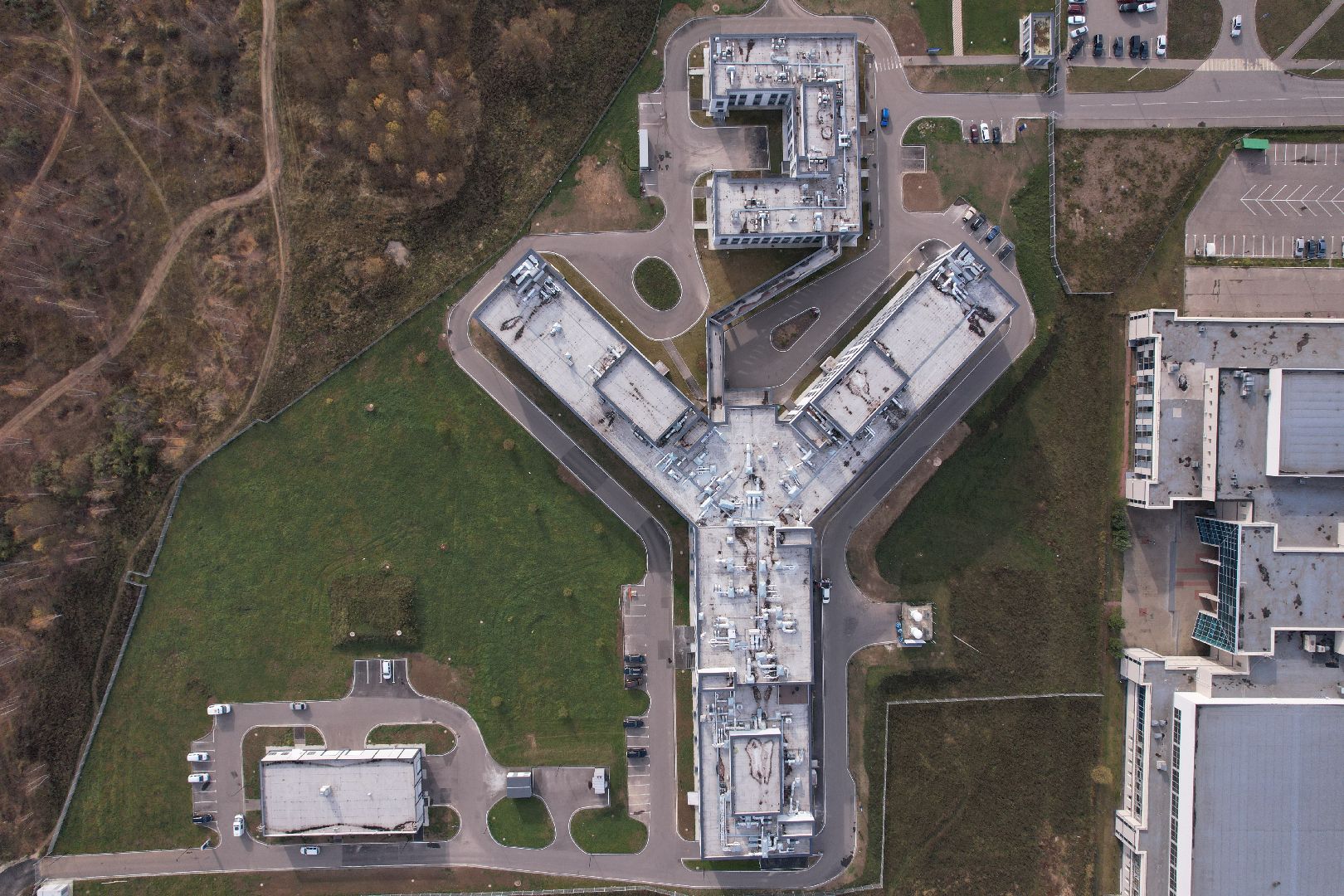 видео с коптера, истра, больница,