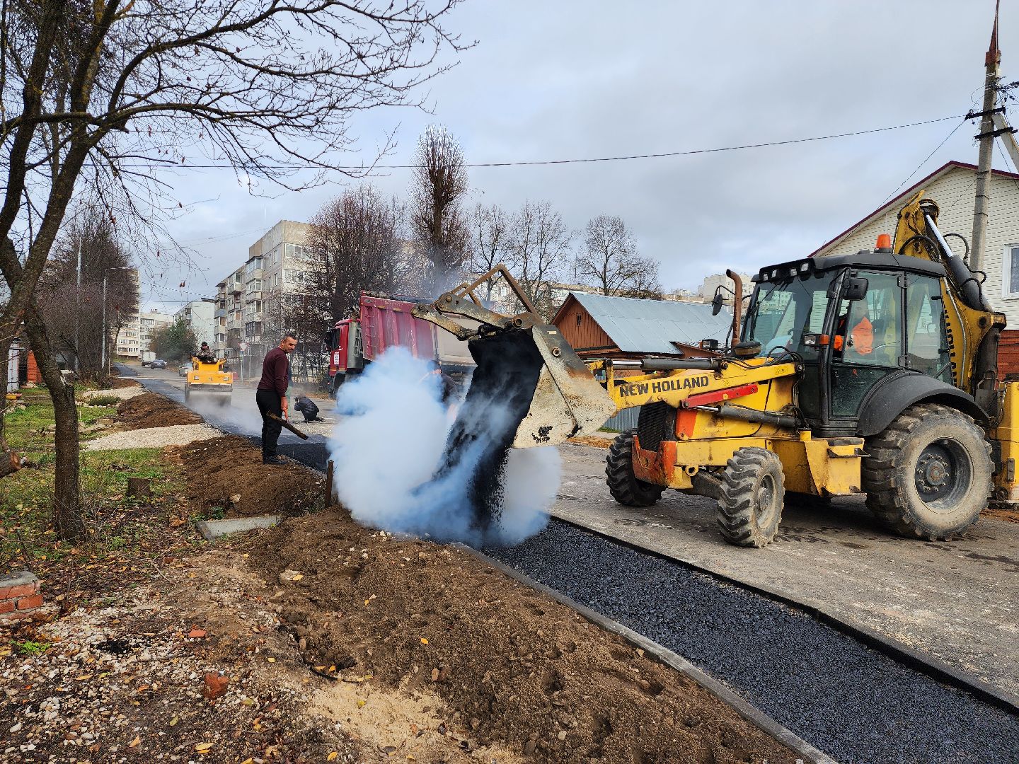 серпухов, улица тихая, тротуар, строительство дорог, дороги,