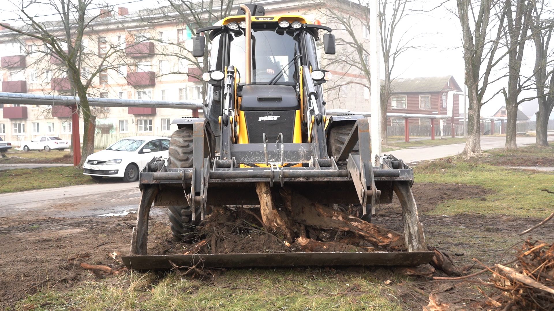 Большая Шатура, благоустройство, пни, корчевание,