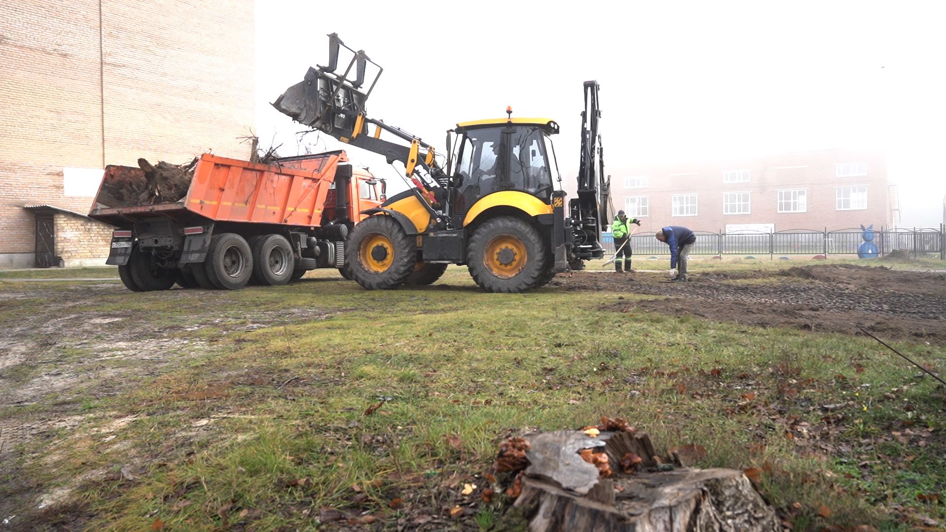Большая Шатура, благоустройство, пни, корчевание,