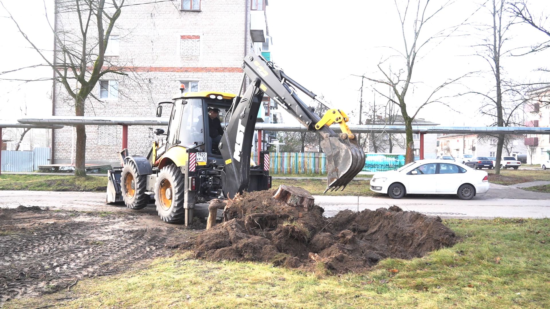 Большая Шатура, благоустройство, пни, корчевание,