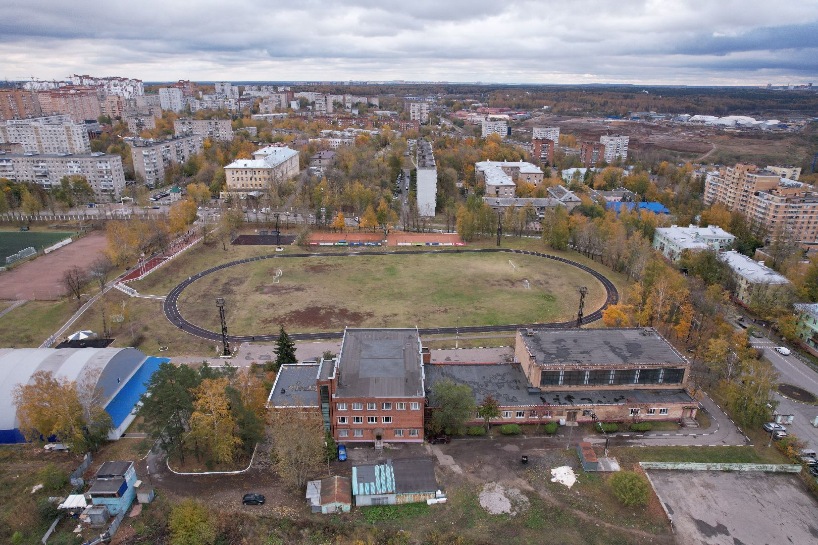 видео с коптера, дзержинский, стадион, спорт,