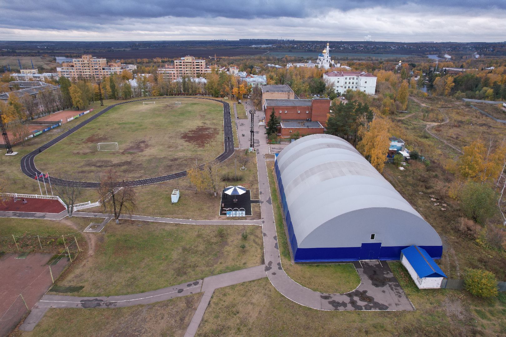 видео с коптера, дзержинский, стадион, спорт,