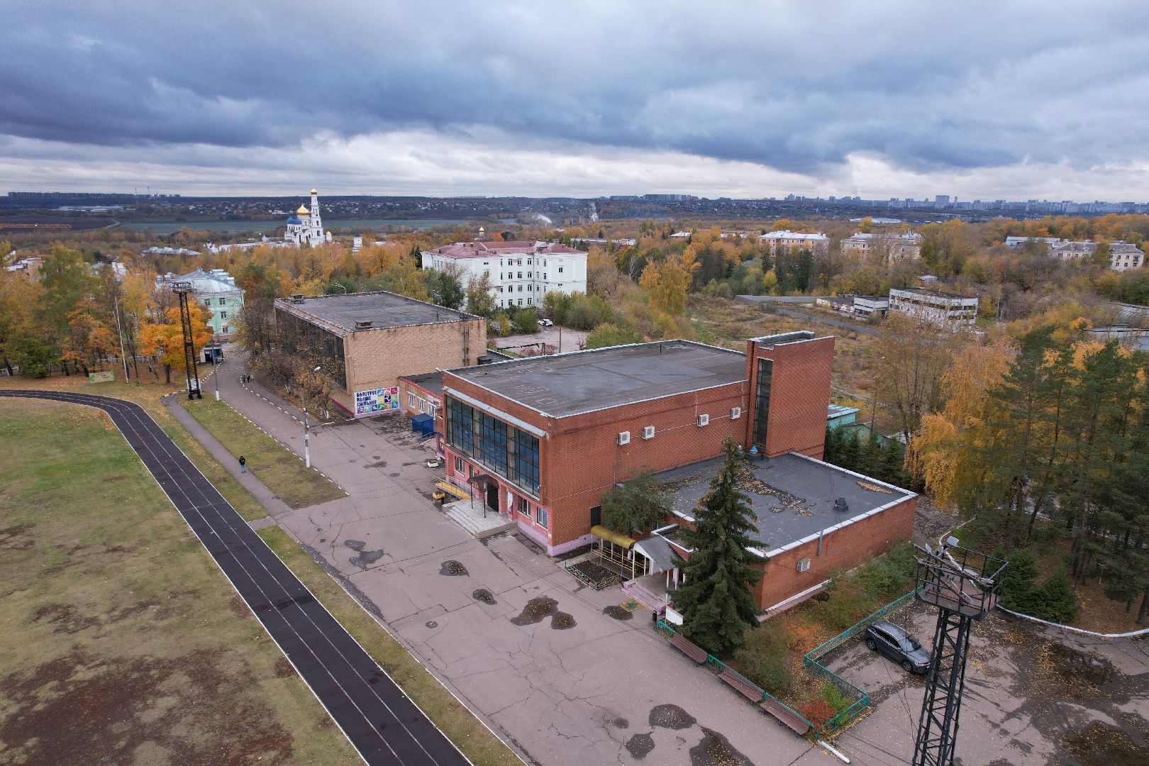 видео с коптера, дзержинский, стадион, спорт,