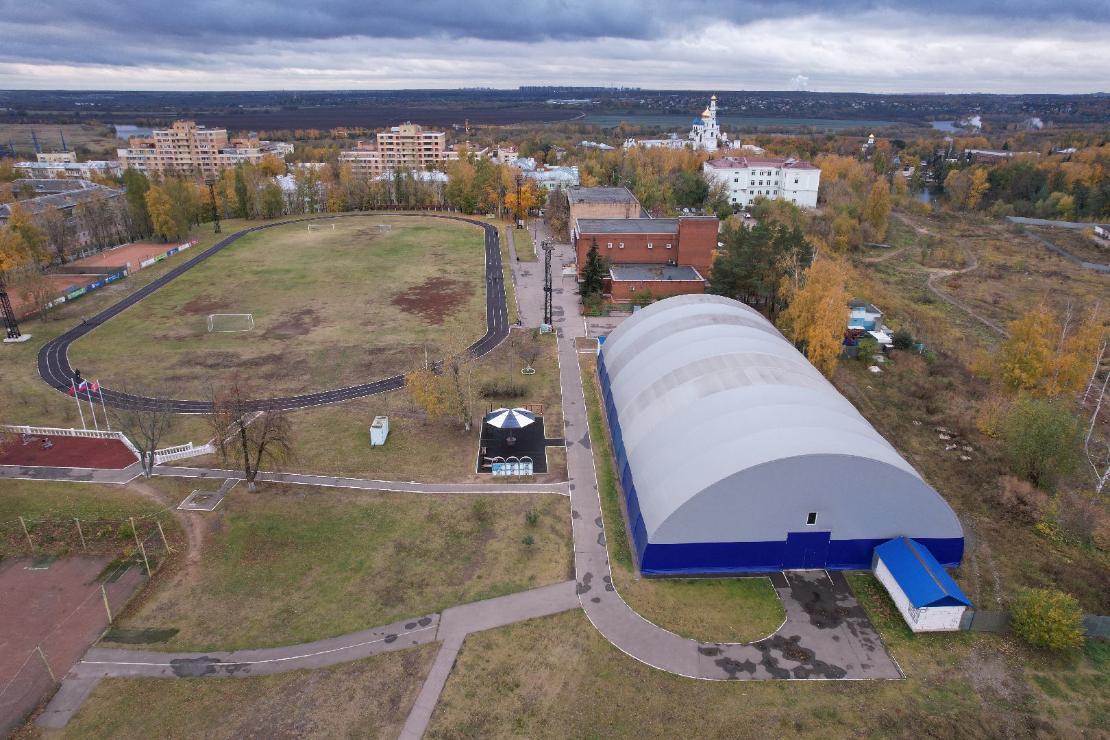 видео с коптера, дзержинский, стадион, спорт,