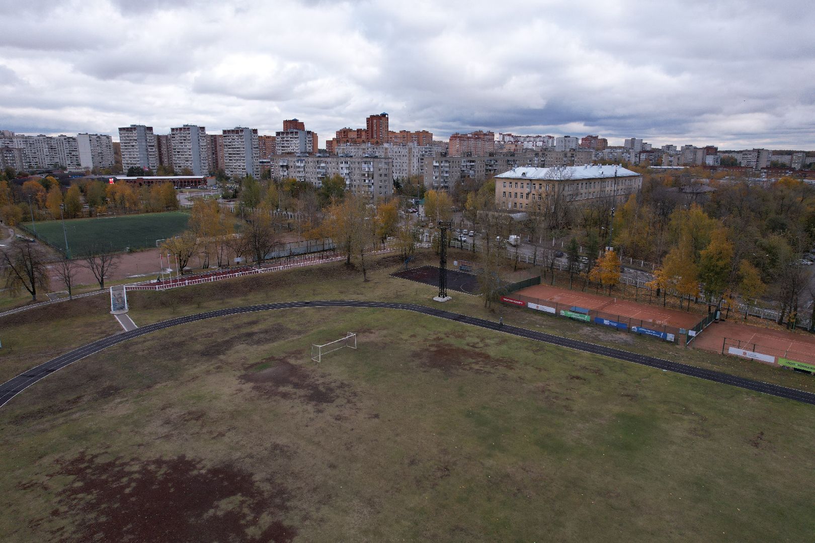 видео с коптера, дзержинский, стадион, спорт,