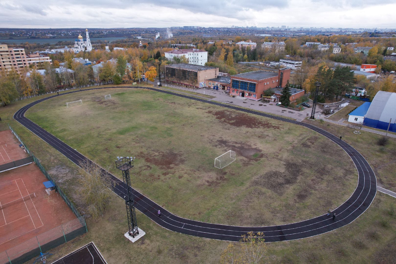 видео с коптера, дзержинский, стадион, спорт,