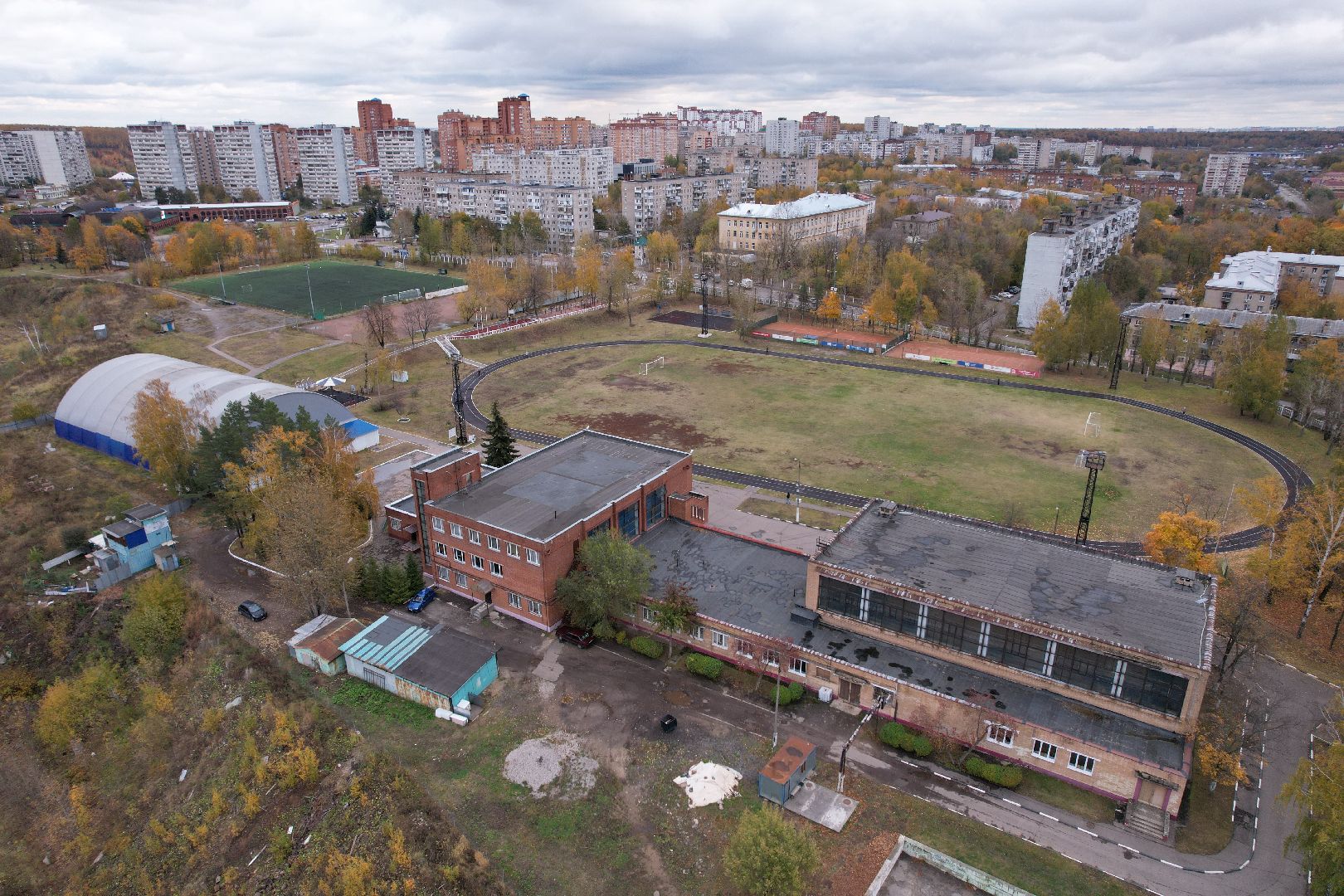 видео с коптера, дзержинский, стадион, спорт,