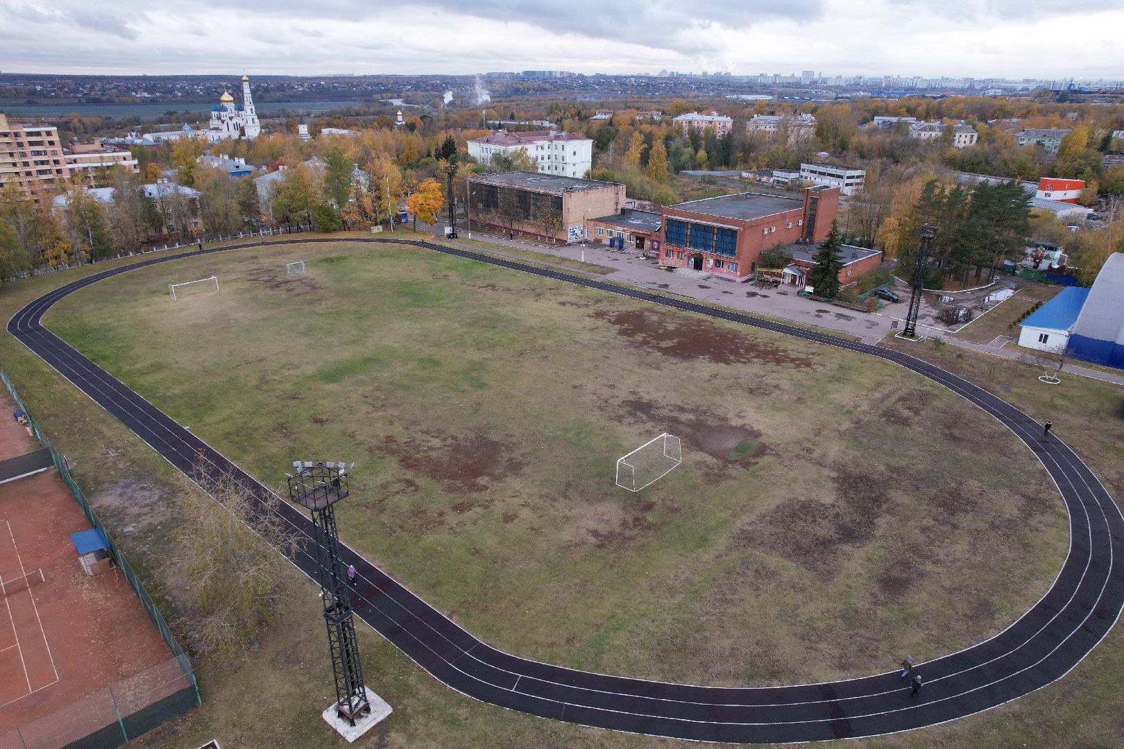 видео с коптера, дзержинский, стадион, спорт,