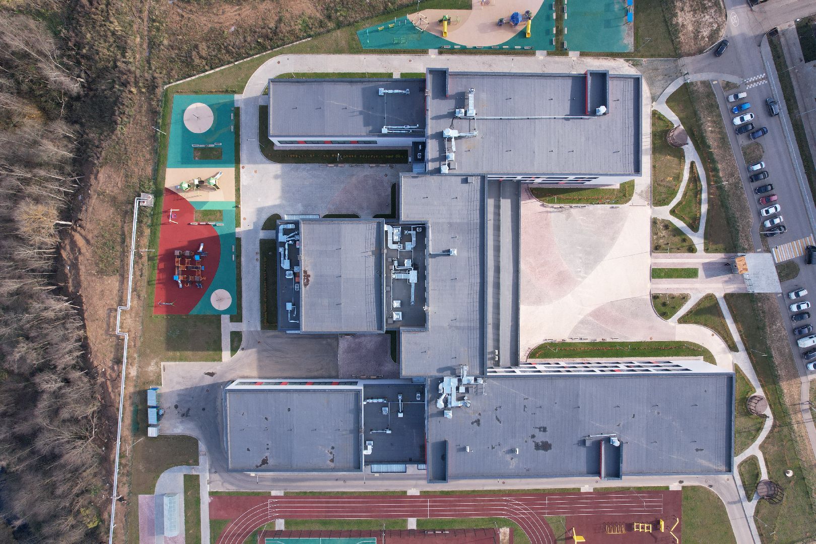 видео с коптера, истра, школа,