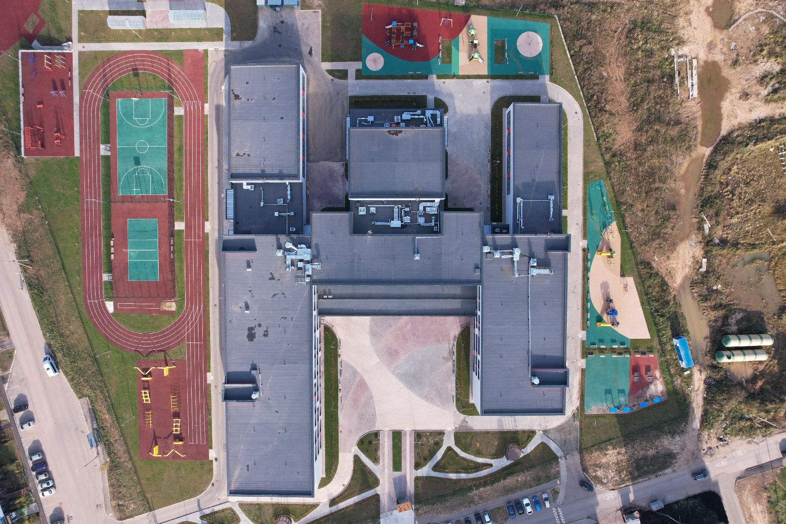 видео с коптера, истра, школа,