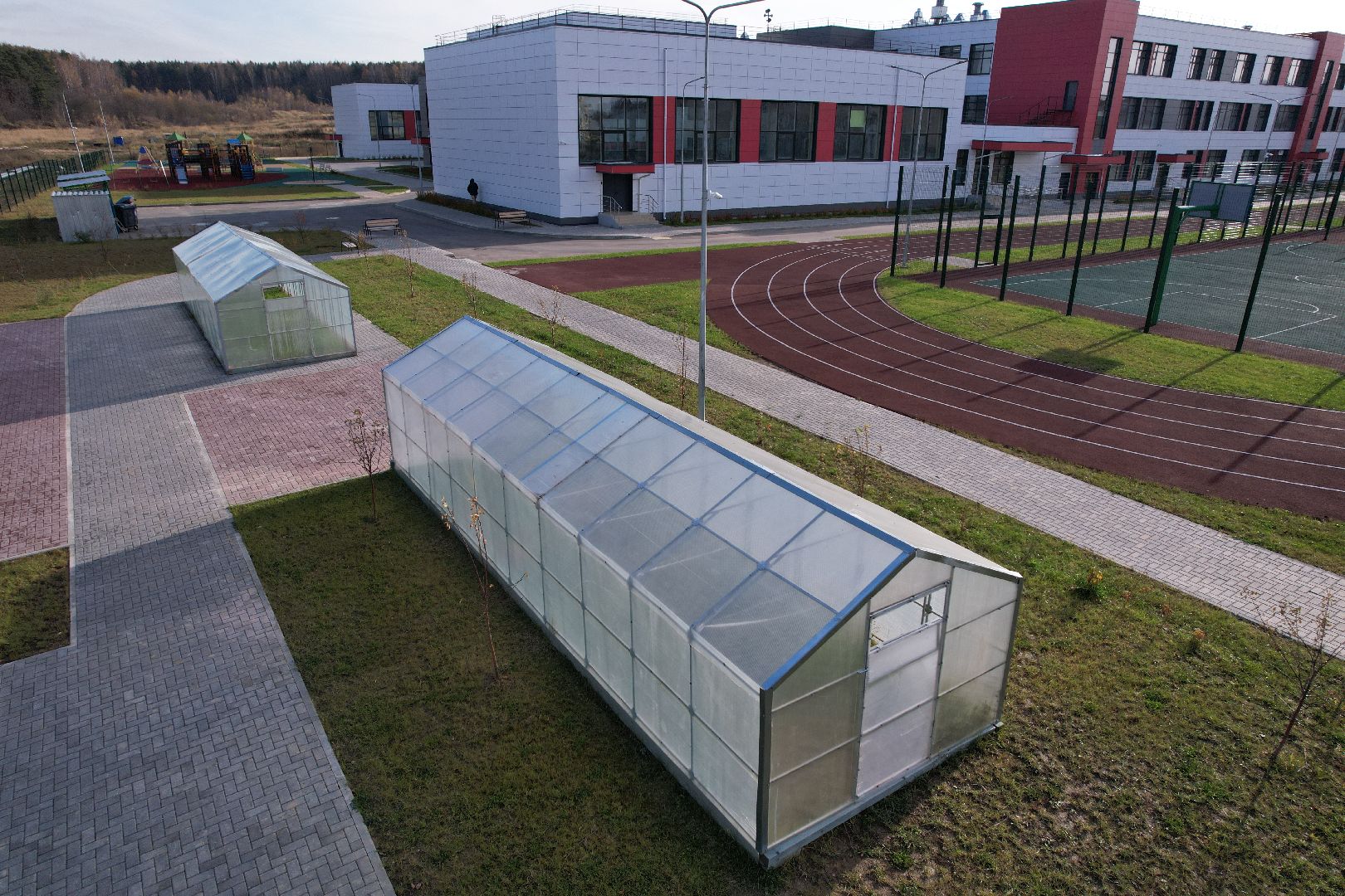 видео с коптера, истра, школа,