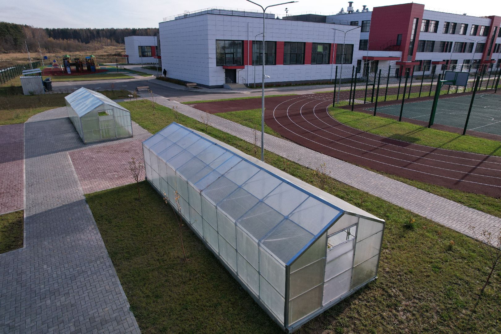 видео с коптера, истра, школа,