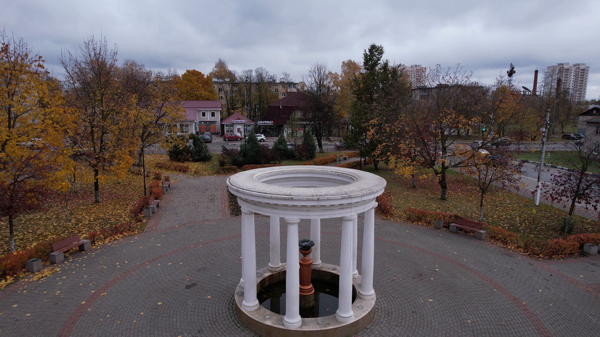 видео с коптера, фонтан, старая купавна,