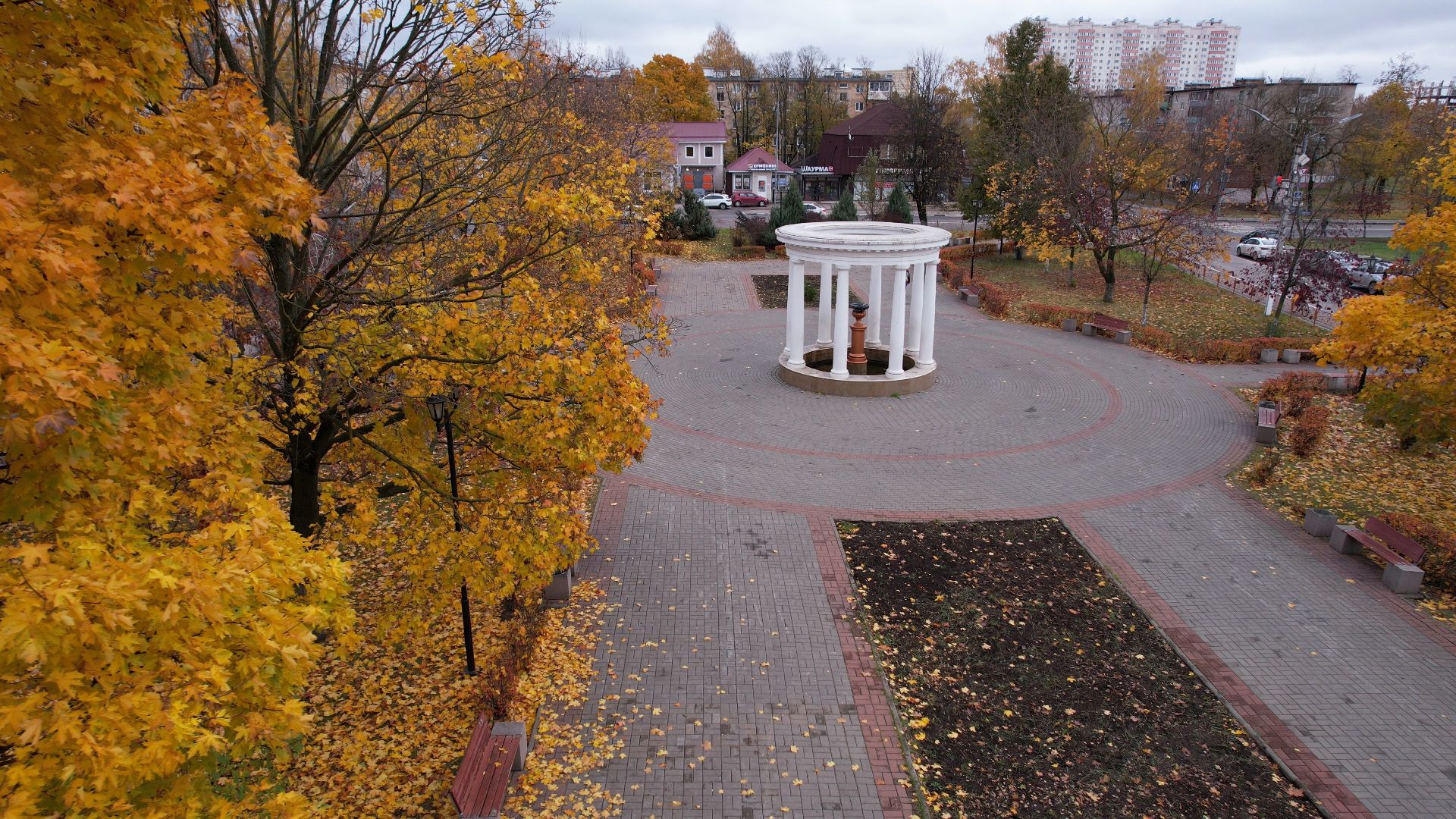 видео с коптера, фонтан, старая купавна,
