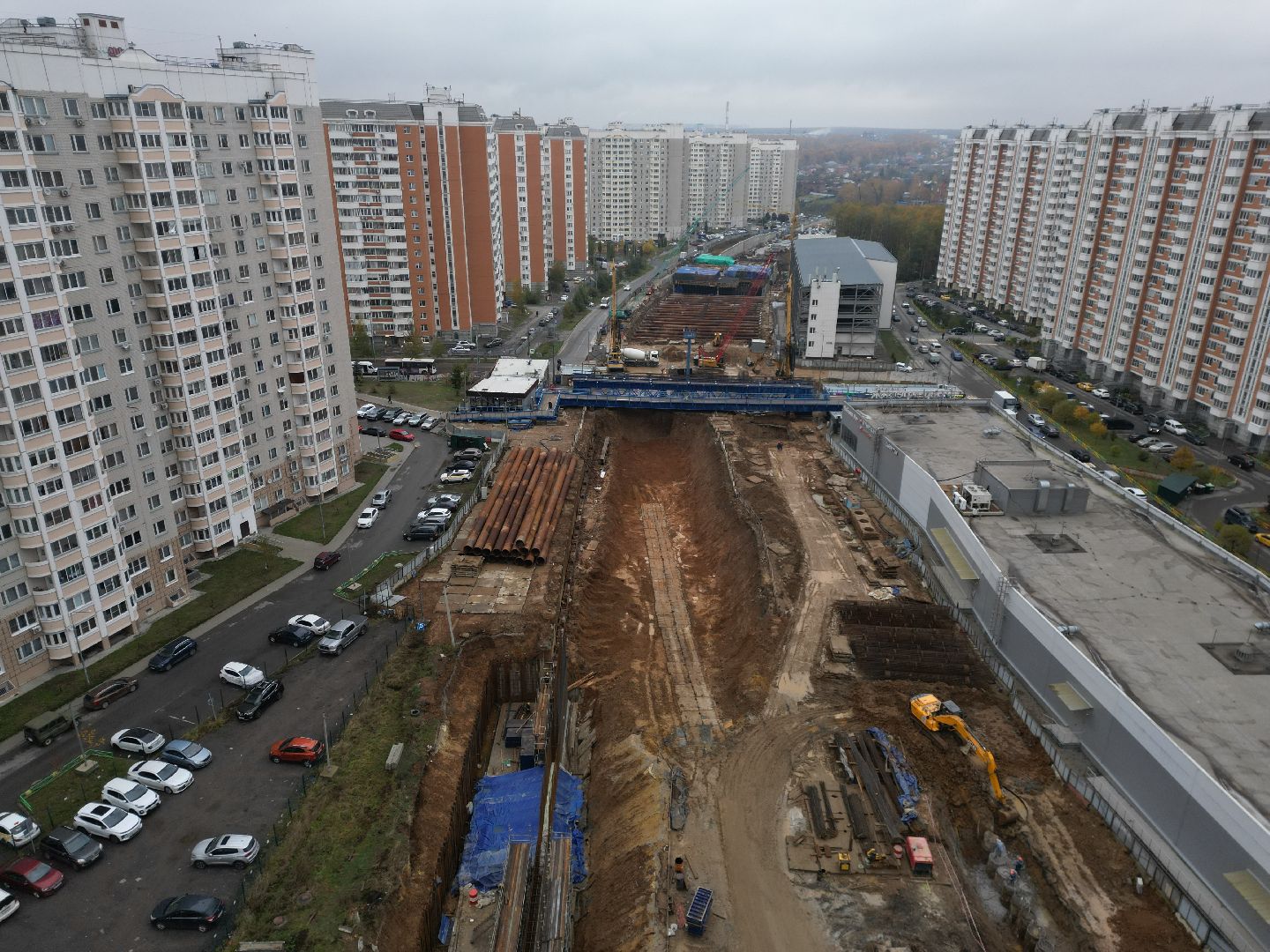 видное, ЮЛА, дороги, строительство, видео с коптера,