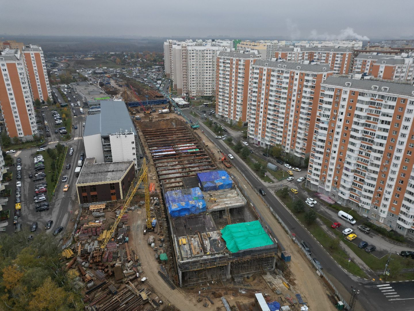 видное, ЮЛА, дороги, строительство, видео с коптера,