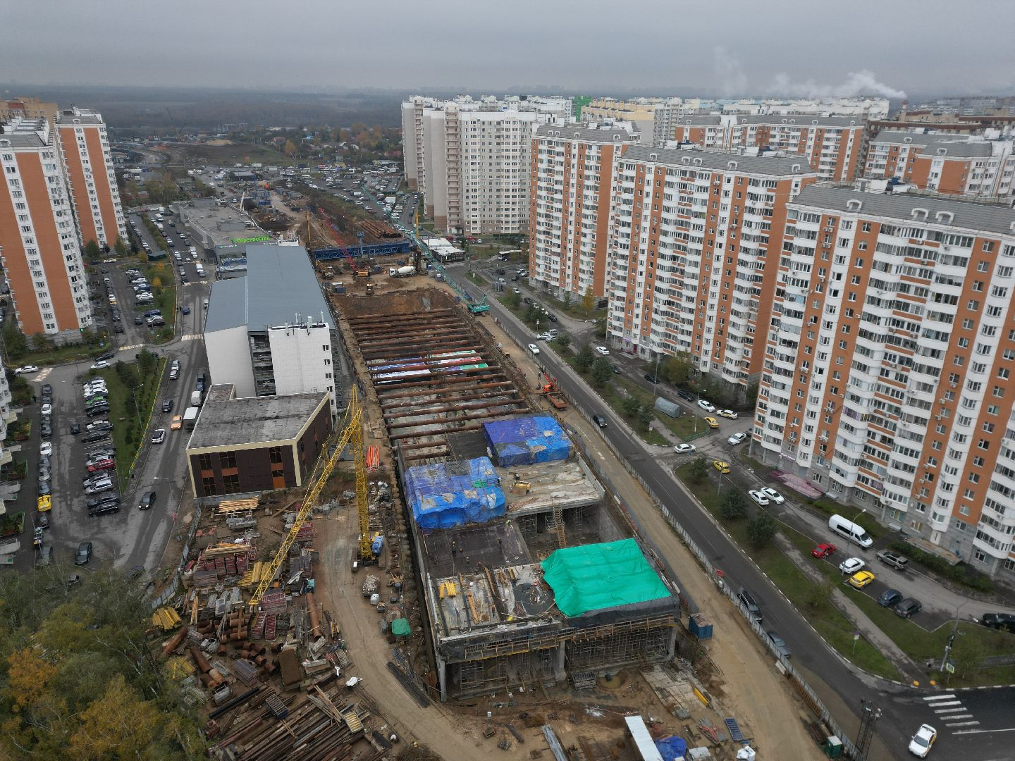 видное, ЮЛА, дороги, строительство, видео с коптера,