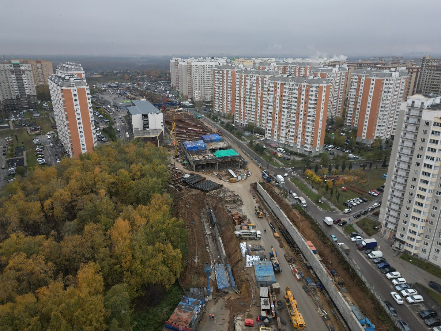 видное, ЮЛА, дороги, строительство, видео с коптера,