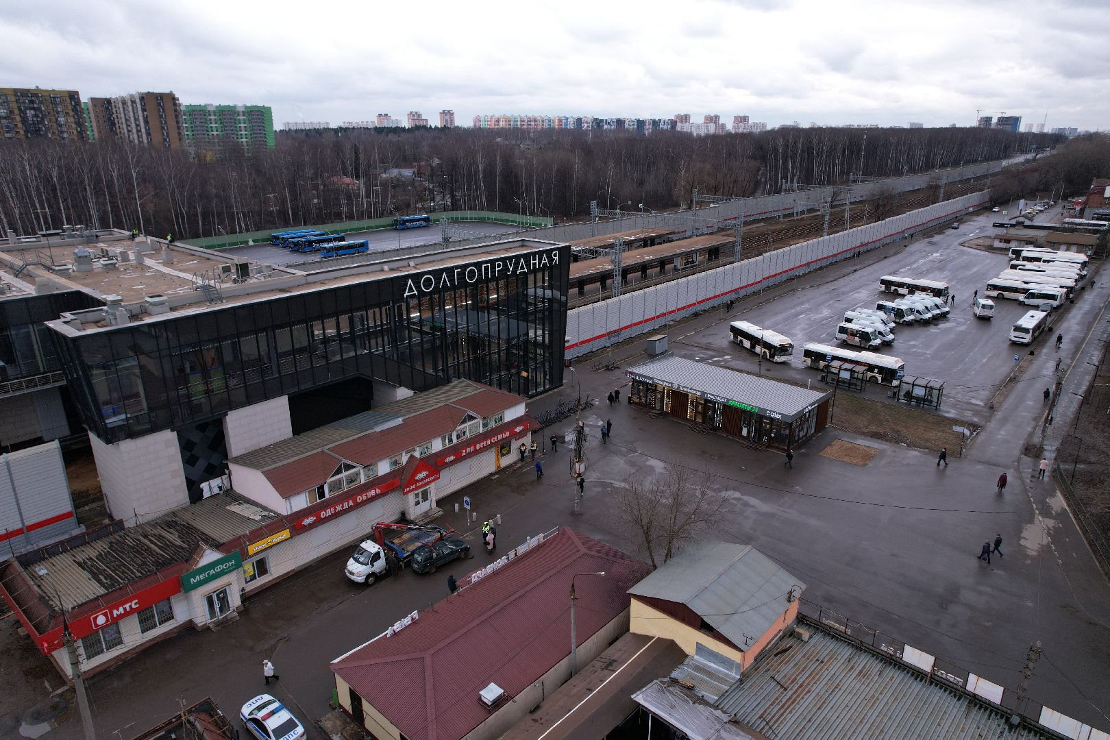видео с коптера, долгопрудный, МЦД-1, транспорт,