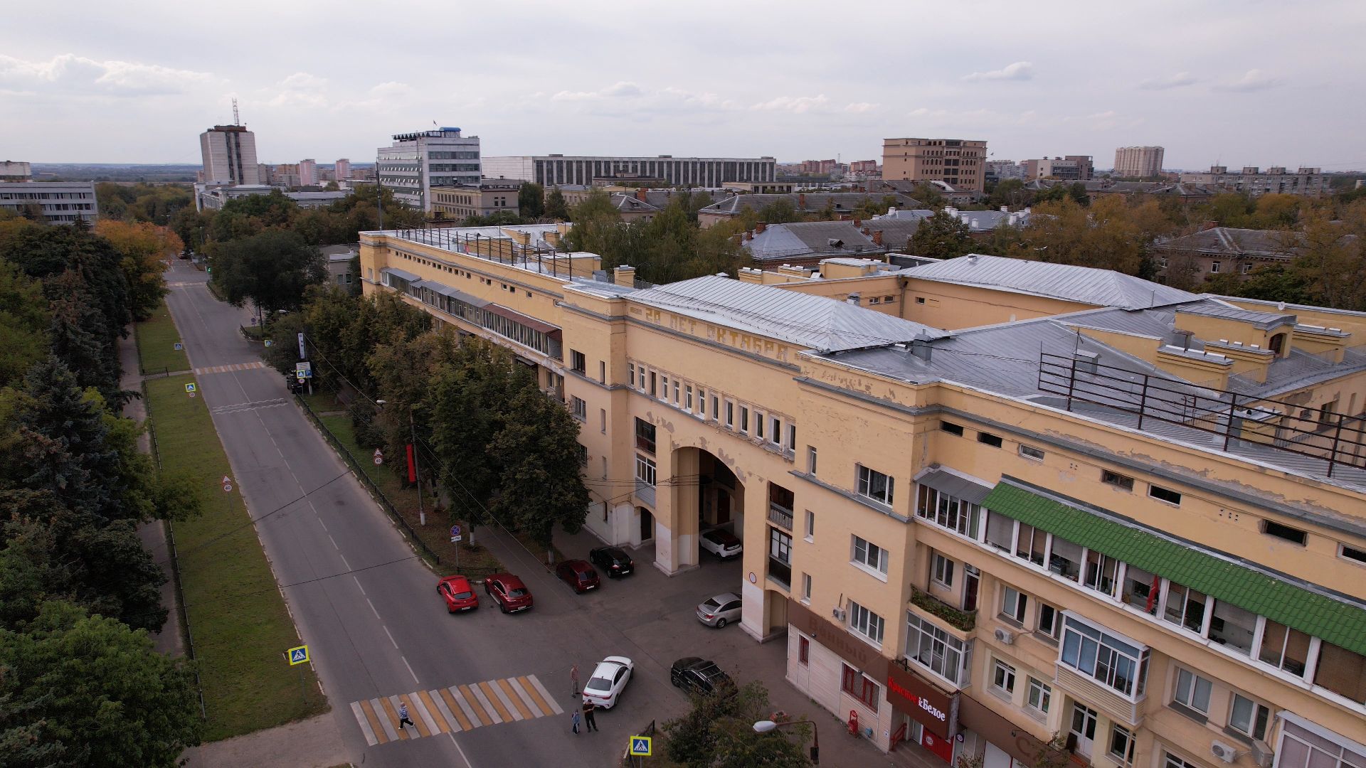 видео с коптера, жуковский, архитектура,