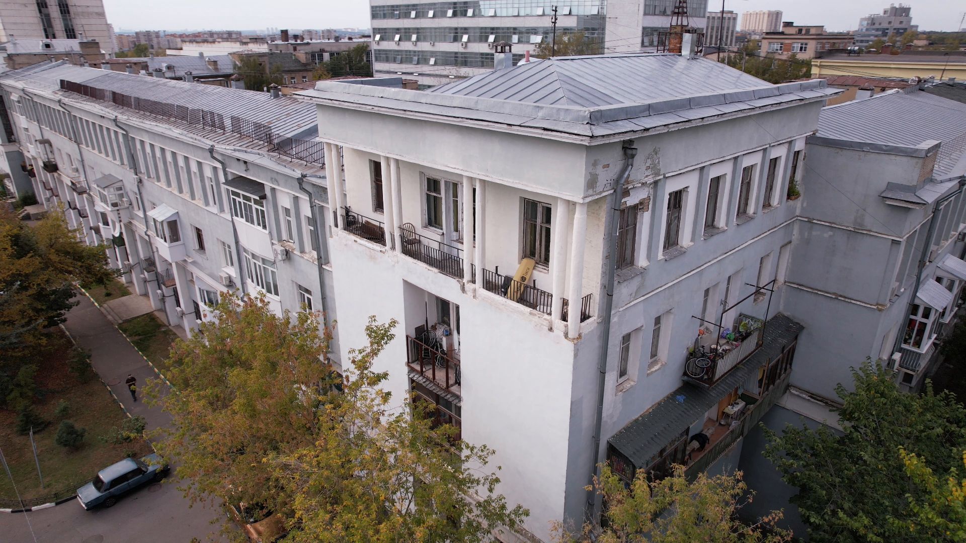 видео с коптера, жуковский, архитектура,