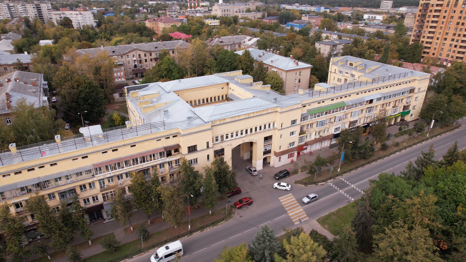 видео с коптера, жуковский, архитектура,