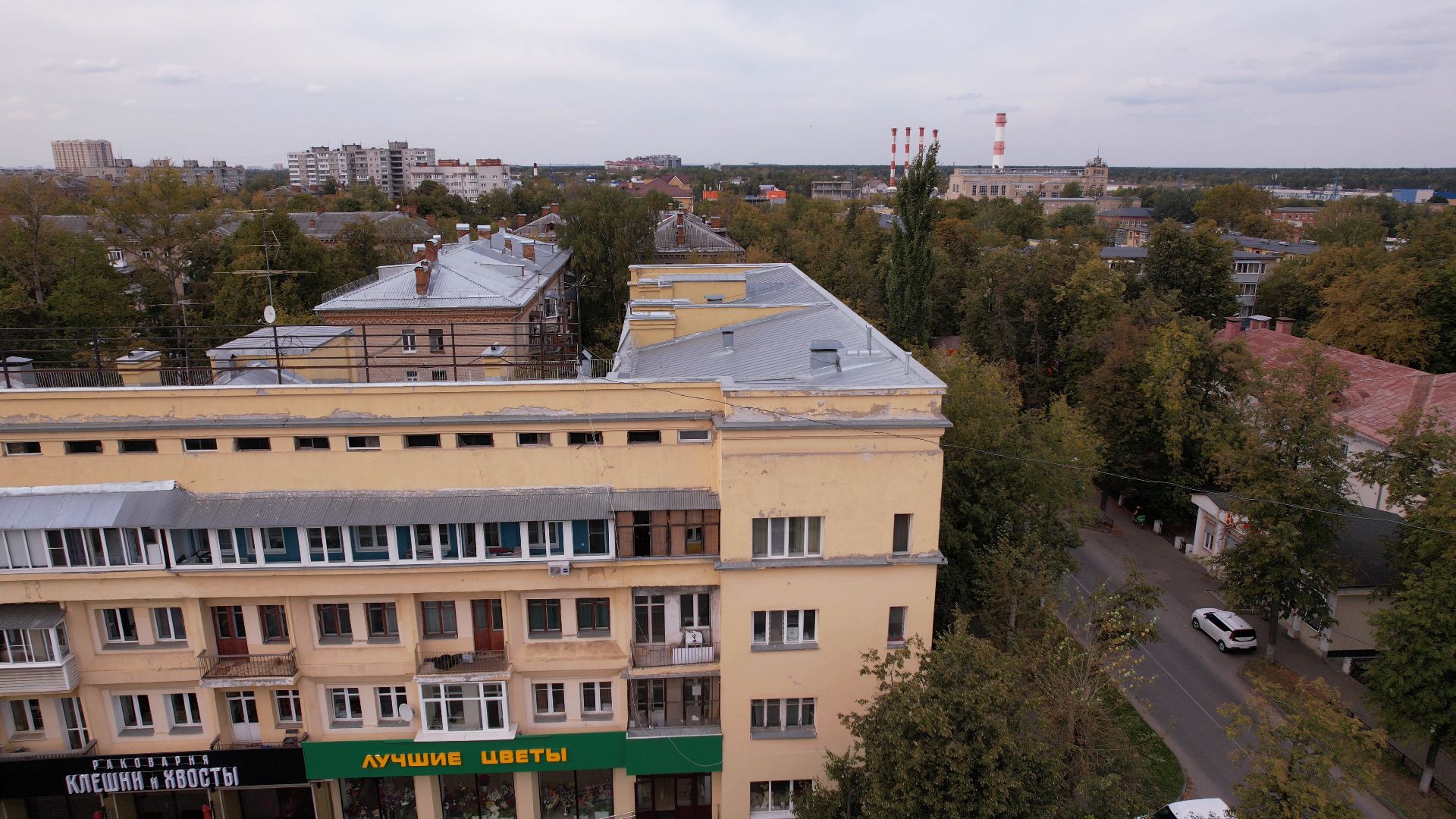 видео с коптера, жуковский, архитектура,