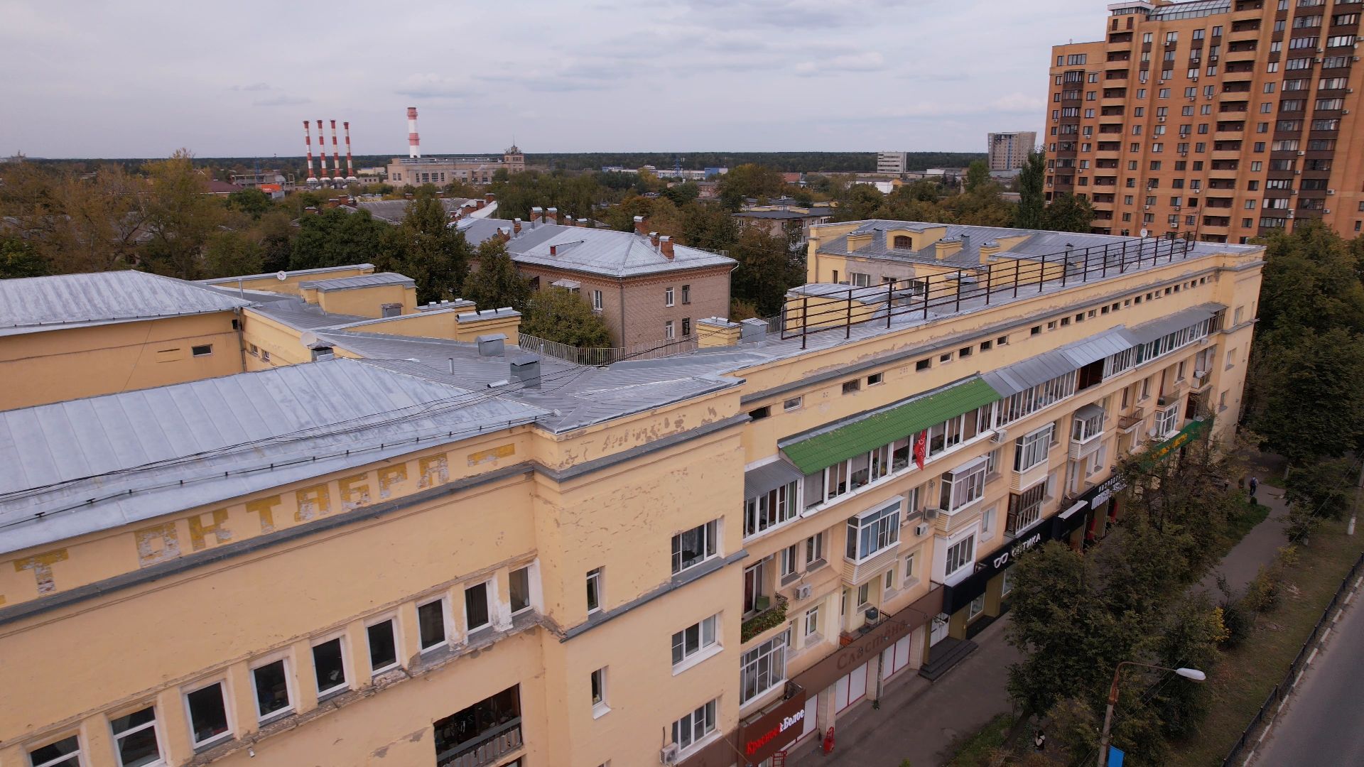 видео с коптера, жуковский, архитектура,