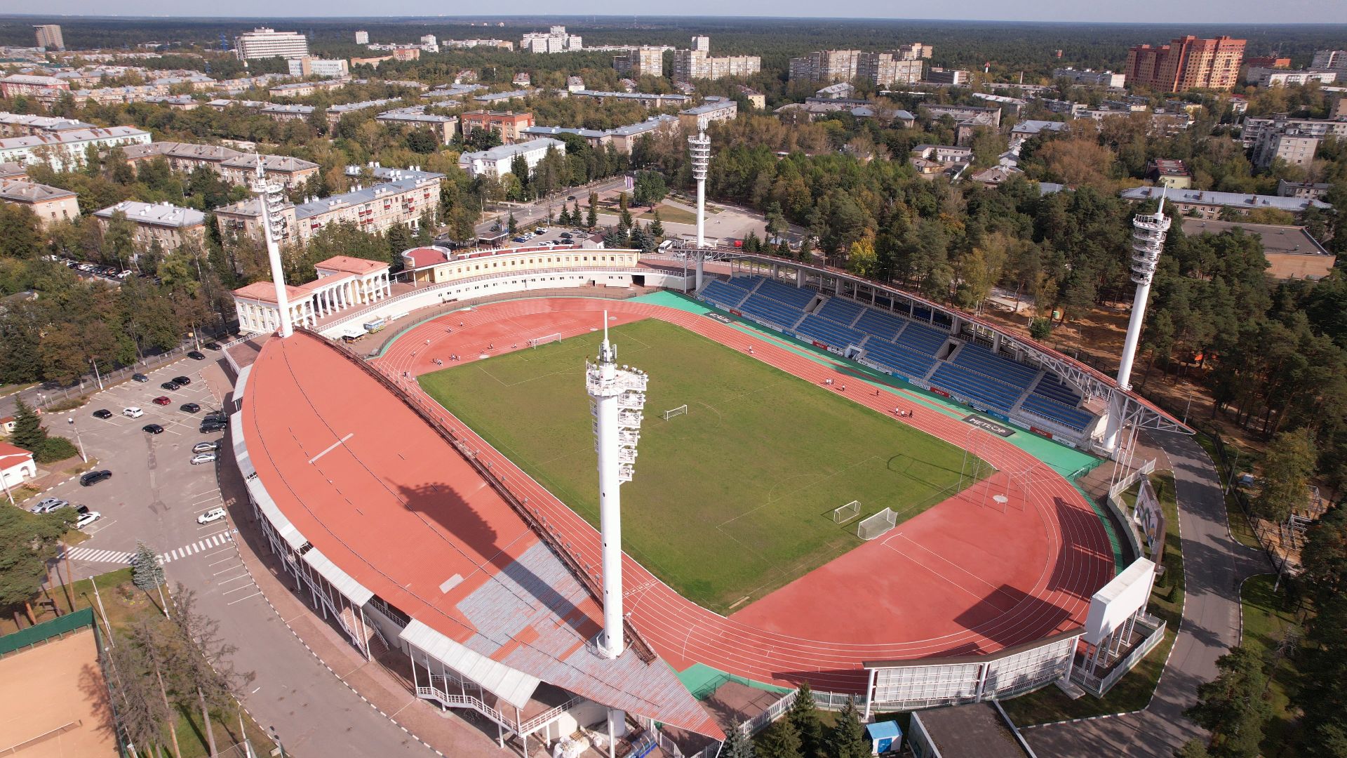 видео с коптера, Жуковский, стадион,