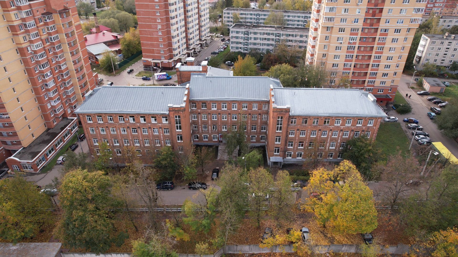 Лобня, видео с коптера, фабрика,