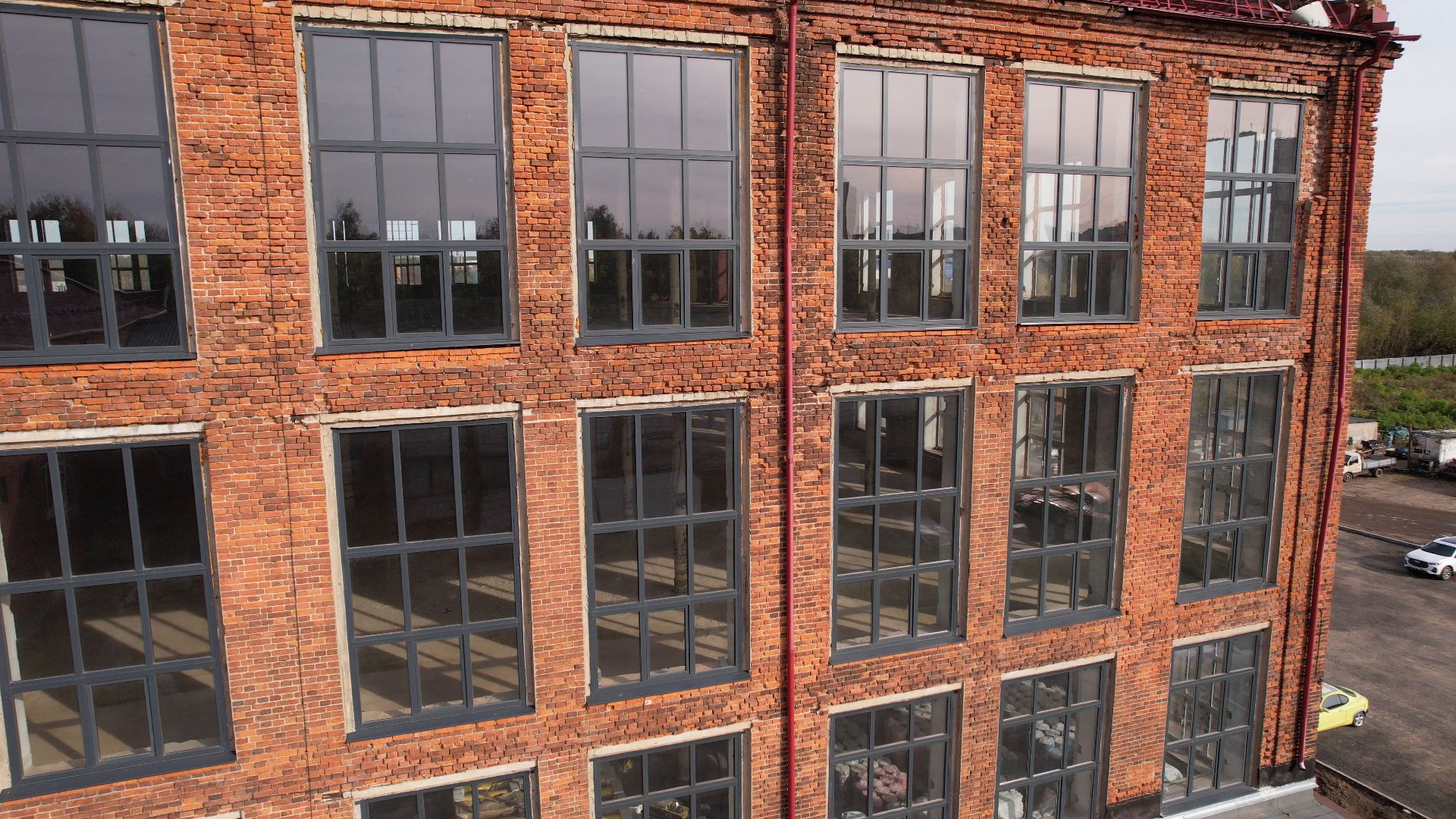 Лобня, видео с коптера, фабрика,