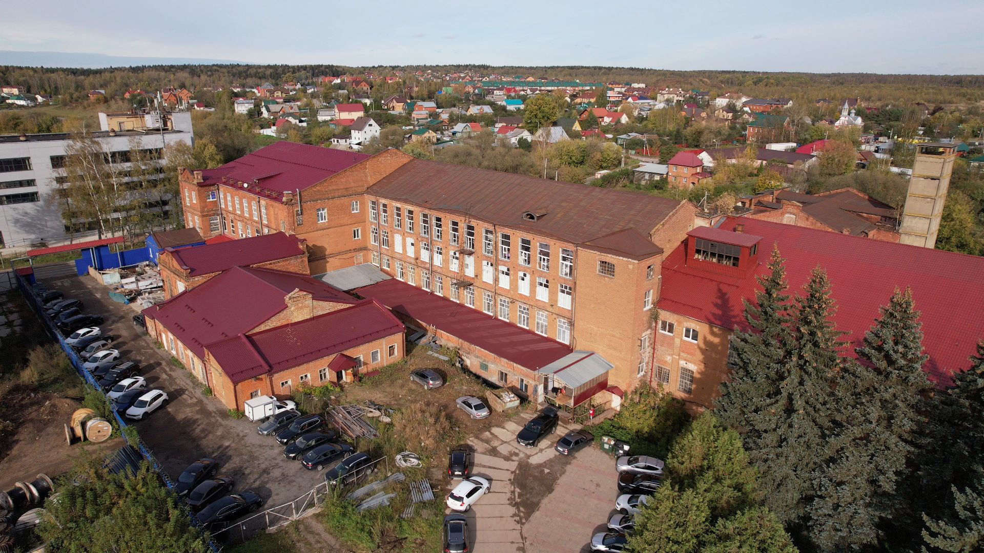 Лобня, видео с коптера, фабрика,